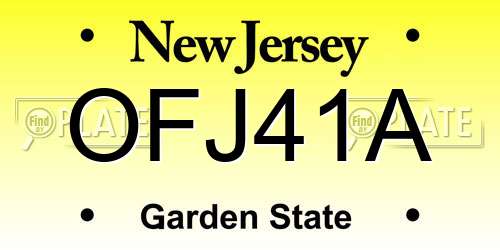 OFJ41A New Jersey License Plate