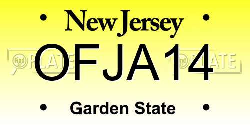 OFJA14 New Jersey License Plate