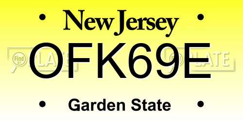 OFK69E New Jersey License Plate