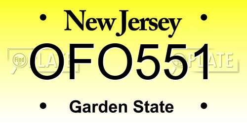 OFO551 New Jersey License Plate
