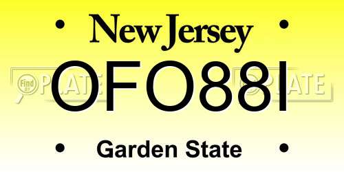 OFO88I New Jersey License Plate