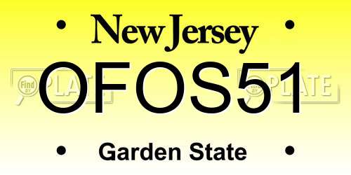 OFOS51 New Jersey License Plate
