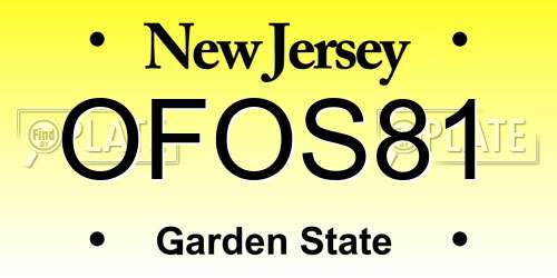OFOS81 New Jersey License Plate