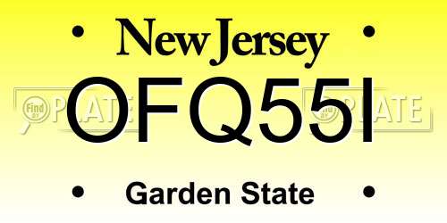 OFQ55I New Jersey License Plate