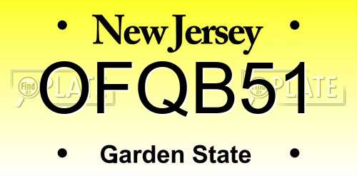 OFQB51 New Jersey License Plate