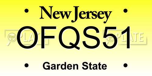 OFQS51 New Jersey License Plate