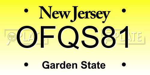 OFQS81 New Jersey License Plate