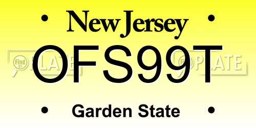 OFS99T New Jersey License Plate