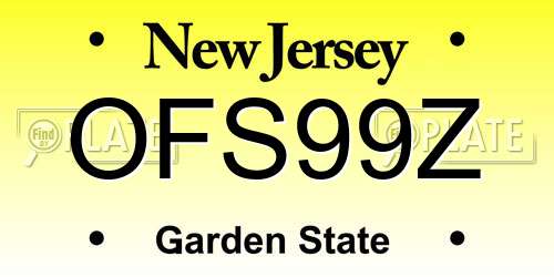 OFS99Z New Jersey License Plate
