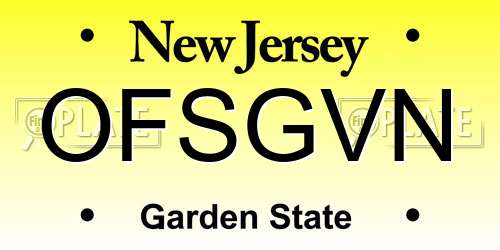 OFSGVN New Jersey License Plate