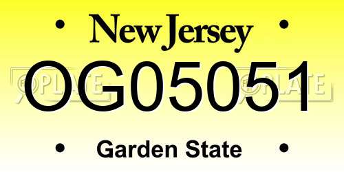 OG05051 New Jersey License Plate