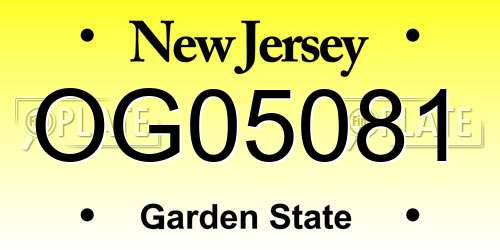 OG05081 New Jersey License Plate