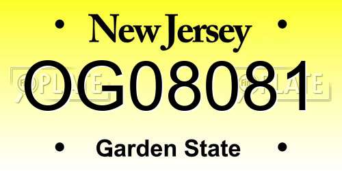 OG08081 New Jersey License Plate