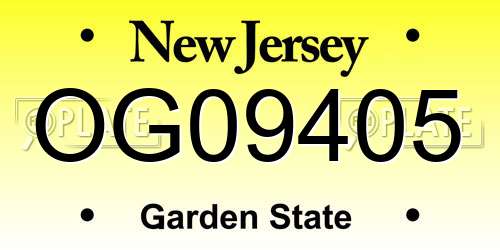 OG09405 New Jersey License Plate