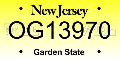 OG13970 New Jersey License Plate