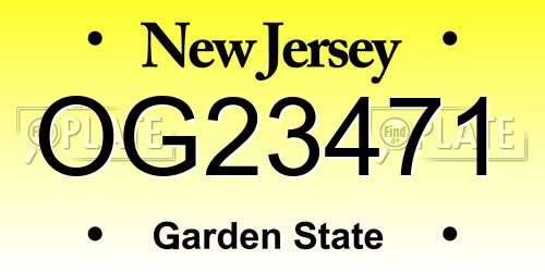 OG23471 New Jersey License Plate