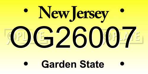 OG26007 New Jersey License Plate