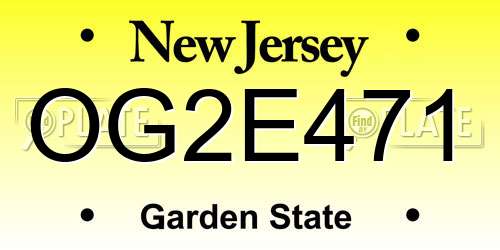 OG2E471 New Jersey License Plate
