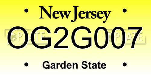 OG2G007 New Jersey License Plate