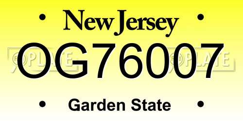 OG76007 New Jersey License Plate