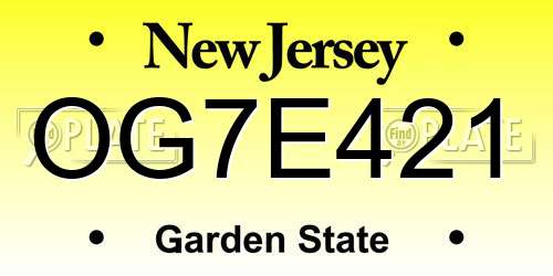 OG7E421 New Jersey License Plate
