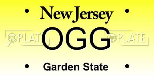 OGG New Jersey License Plate