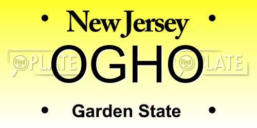 OGHO New Jersey License Plate