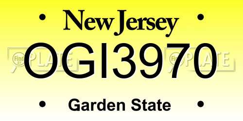 OGI3970 New Jersey License Plate