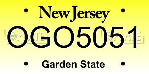 OGO5051 New Jersey License Plate