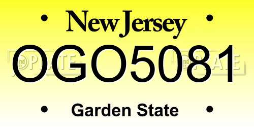 OGO5081 New Jersey License Plate