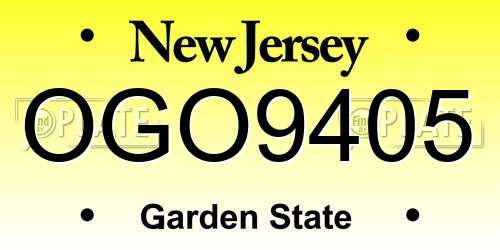 OGO9405 New Jersey License Plate