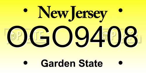 OGO9408 New Jersey License Plate