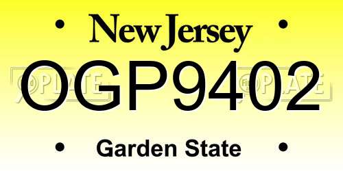 OGP9402 New Jersey License Plate