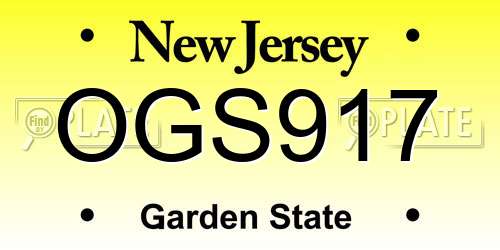 OGS917 New Jersey License Plate