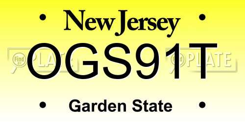 OGS91T New Jersey License Plate