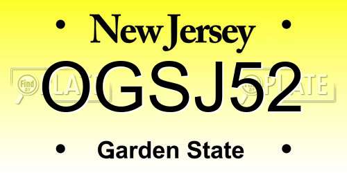 OGSJ52 New Jersey License Plate