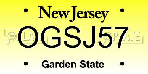 OGSJ57 New Jersey License Plate