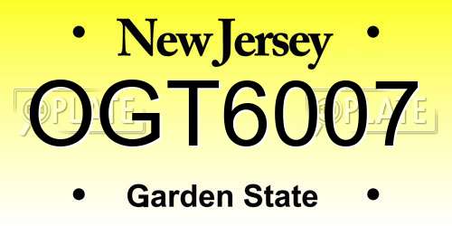 OGT6007 New Jersey License Plate