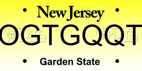 OGTGQQT New Jersey License Plate