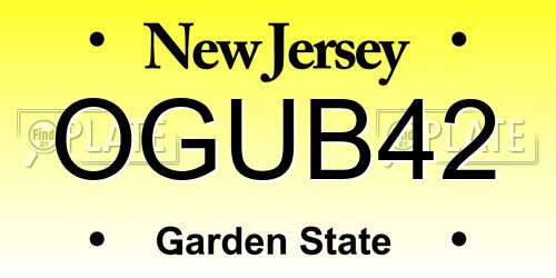 OGUB42 New Jersey License Plate