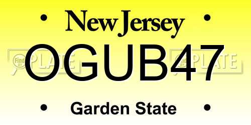 OGUB47 New Jersey License Plate