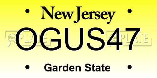 OGUS47 New Jersey License Plate