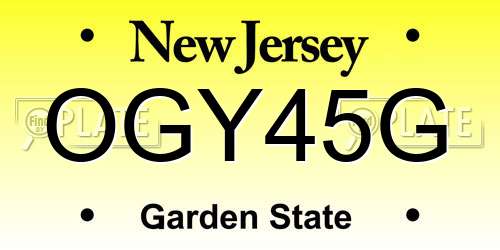 OGY45G New Jersey License Plate