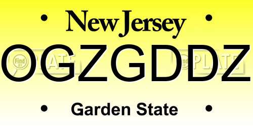 OGZGDDZ New Jersey License Plate