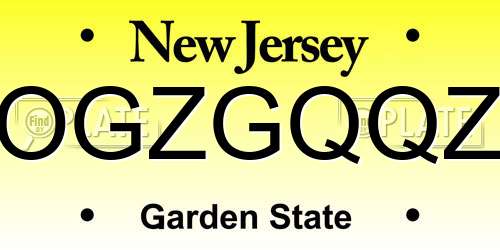 OGZGQQZ New Jersey License Plate