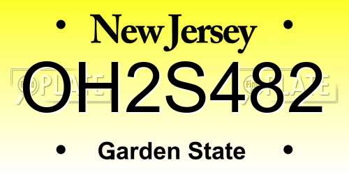 OH2S482 New Jersey License Plate
