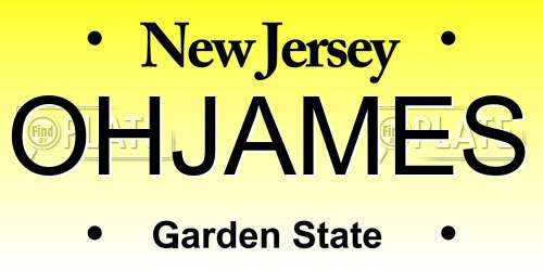 OHJAMES New Jersey License Plate