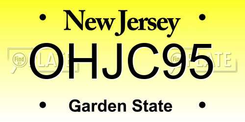 OHJC95 New Jersey License Plate