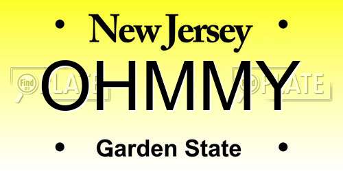 OHMMY New Jersey License Plate