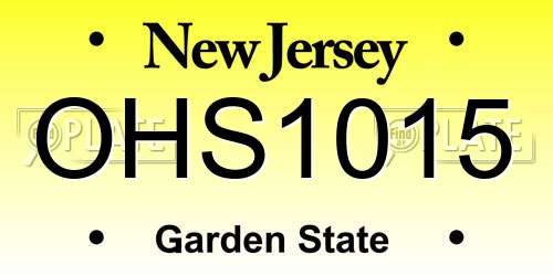 OHS1015 New Jersey License Plate